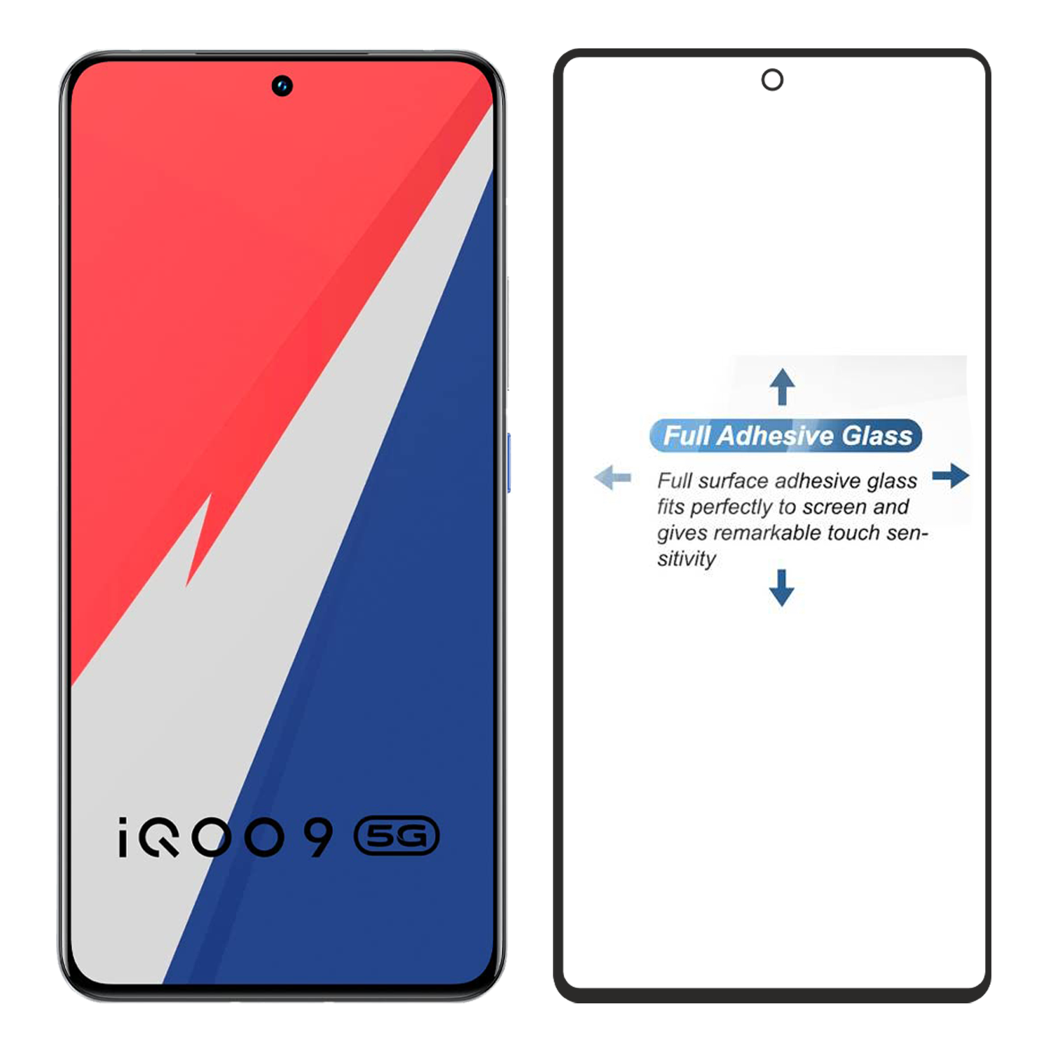 Tempered Glass for vivo iQOO 9 (Black) Edge to Edge , Pack of 1