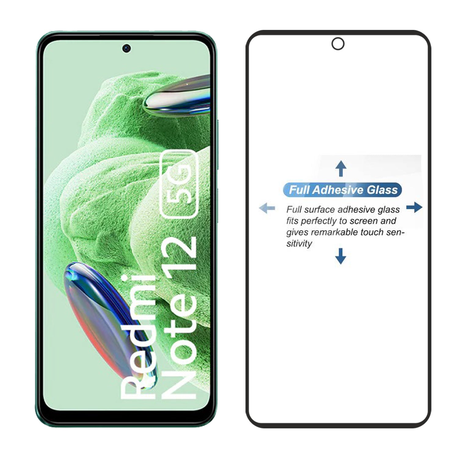 Tempered Glass for Xiaomi Redmi Note 12 (Black) Edge to Edge , Pack of 1