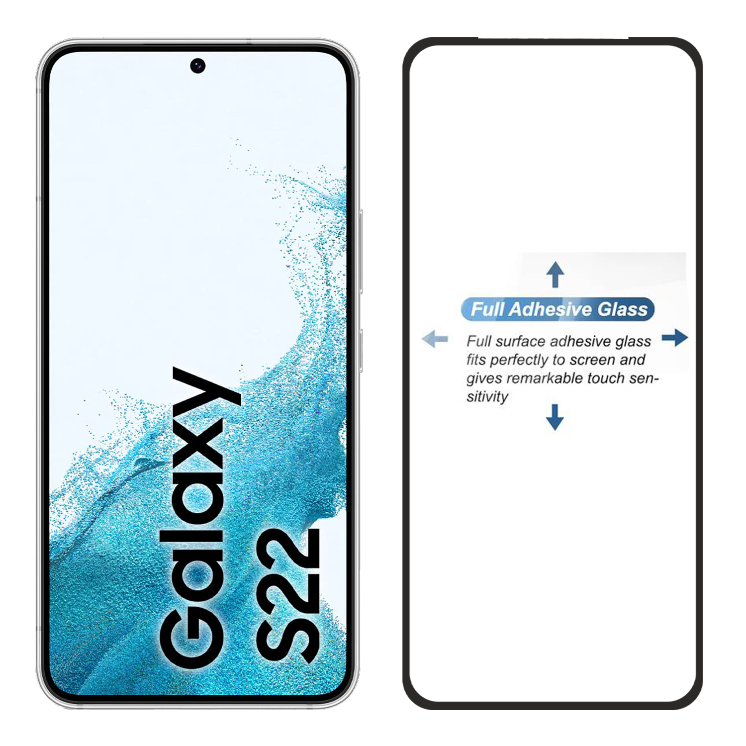 Tempered Glass for Samsung Galaxy S22 / S23 (Black) Edge to Edge , Pack of 1 ( No Guarantee for Finger Print )