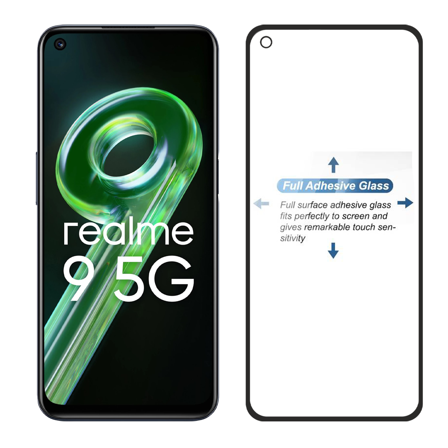 Tempered Glass for Realme 9i / Realme 9 Pro / Realme 9 5G (Black) Edge to Edge , Pack of 1