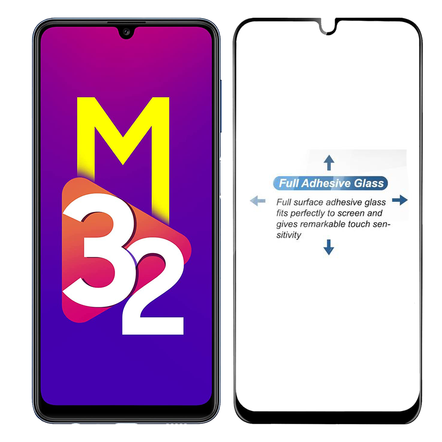 Tempered Glass for Samsung Galaxy M32 4G / A32 4G / A31 / A22 4G / F22 / M22 (Black) Edge to Edge , Pack of 1