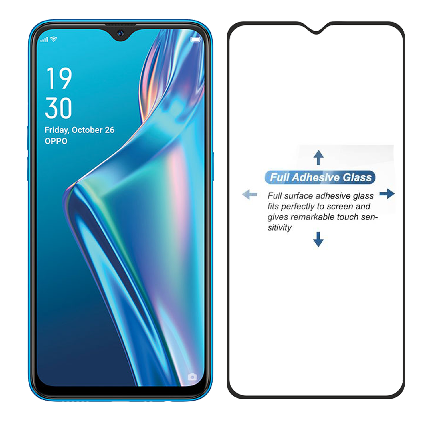 Tempered Glass for Oppo A12 / Oppo A11k (Black) Edge to Edge , Pack of 1