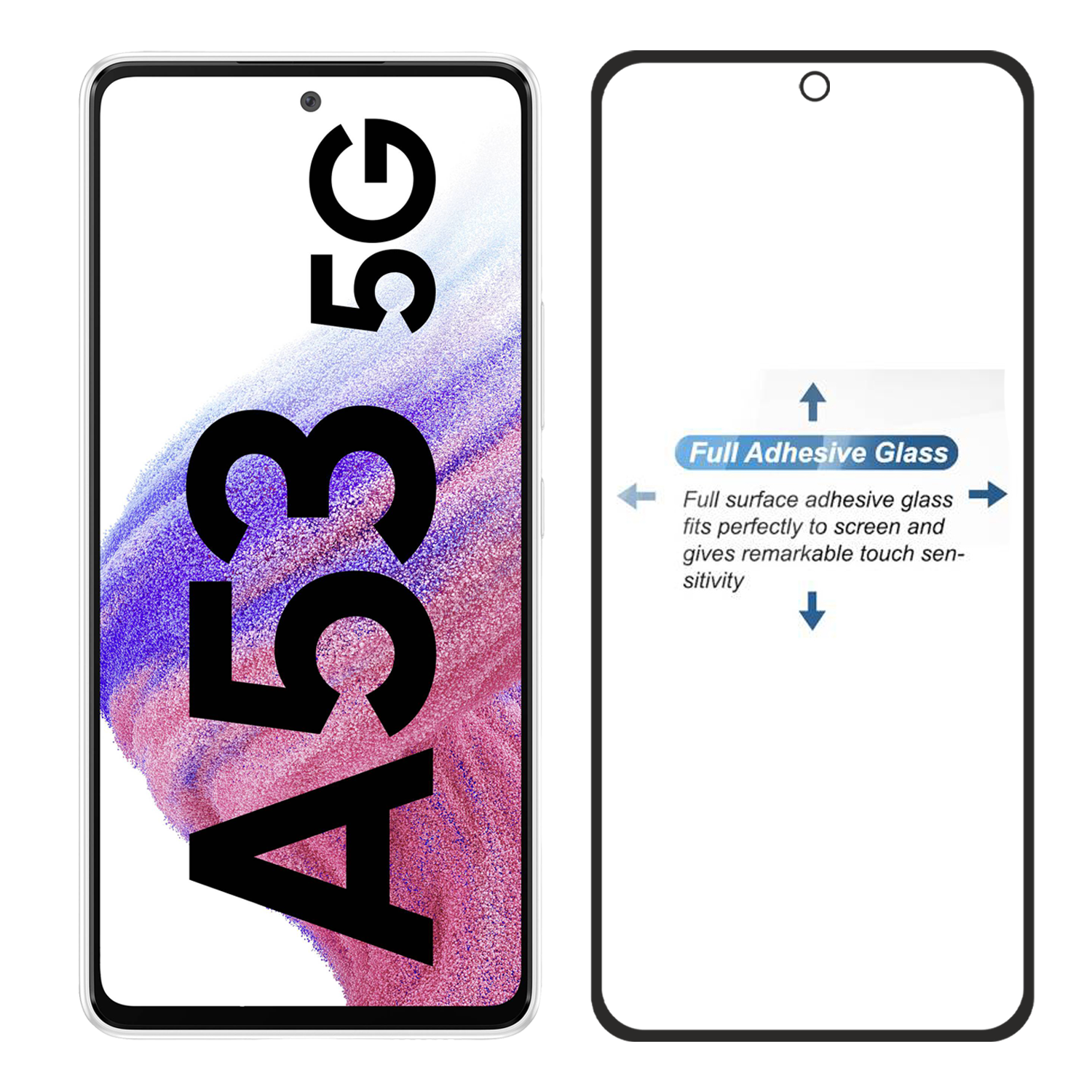 Tempered Glass for Samsung Galaxy A53 (Black) Edge to Edge , Pack of 1