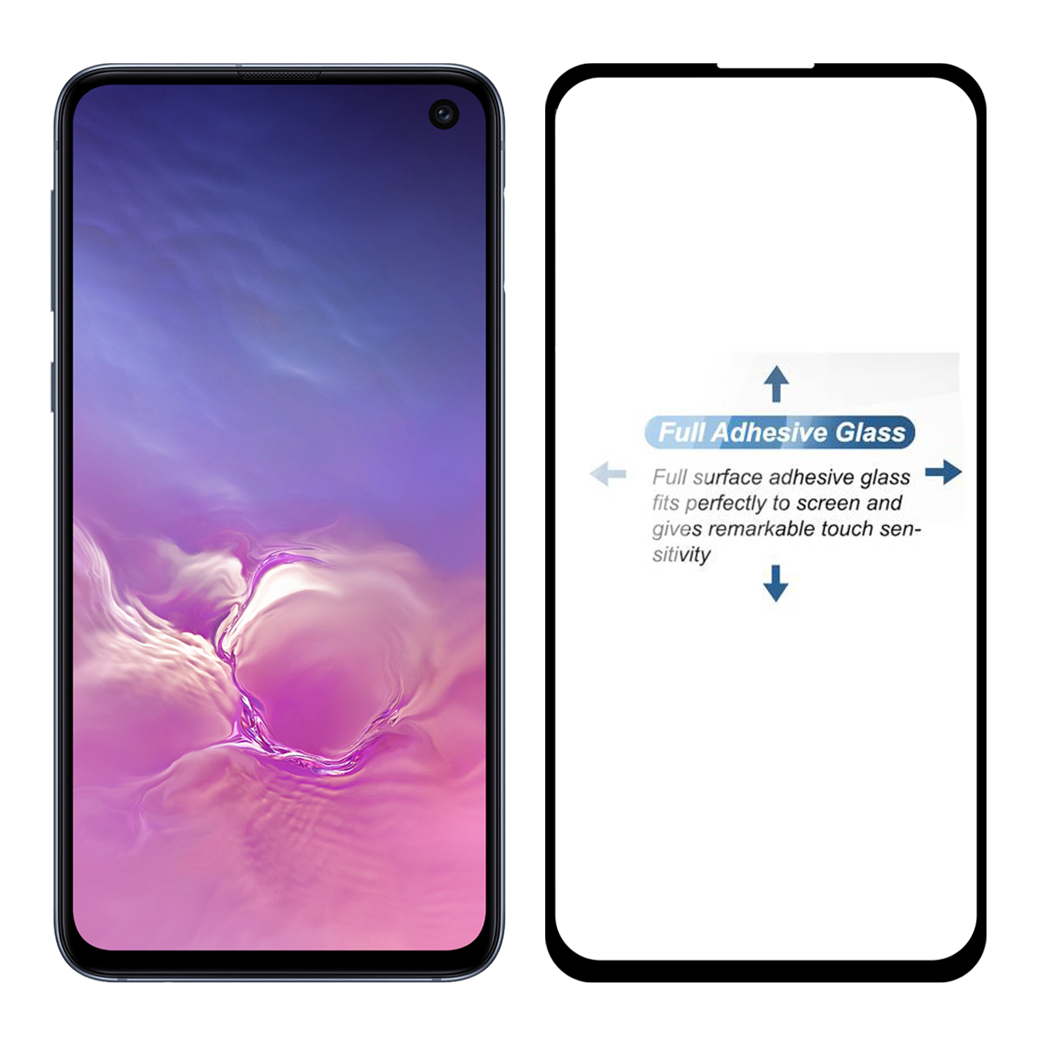 Tempered Glass for Samsung Galaxy S10e (Black) Edge to Edge , Pack of 1