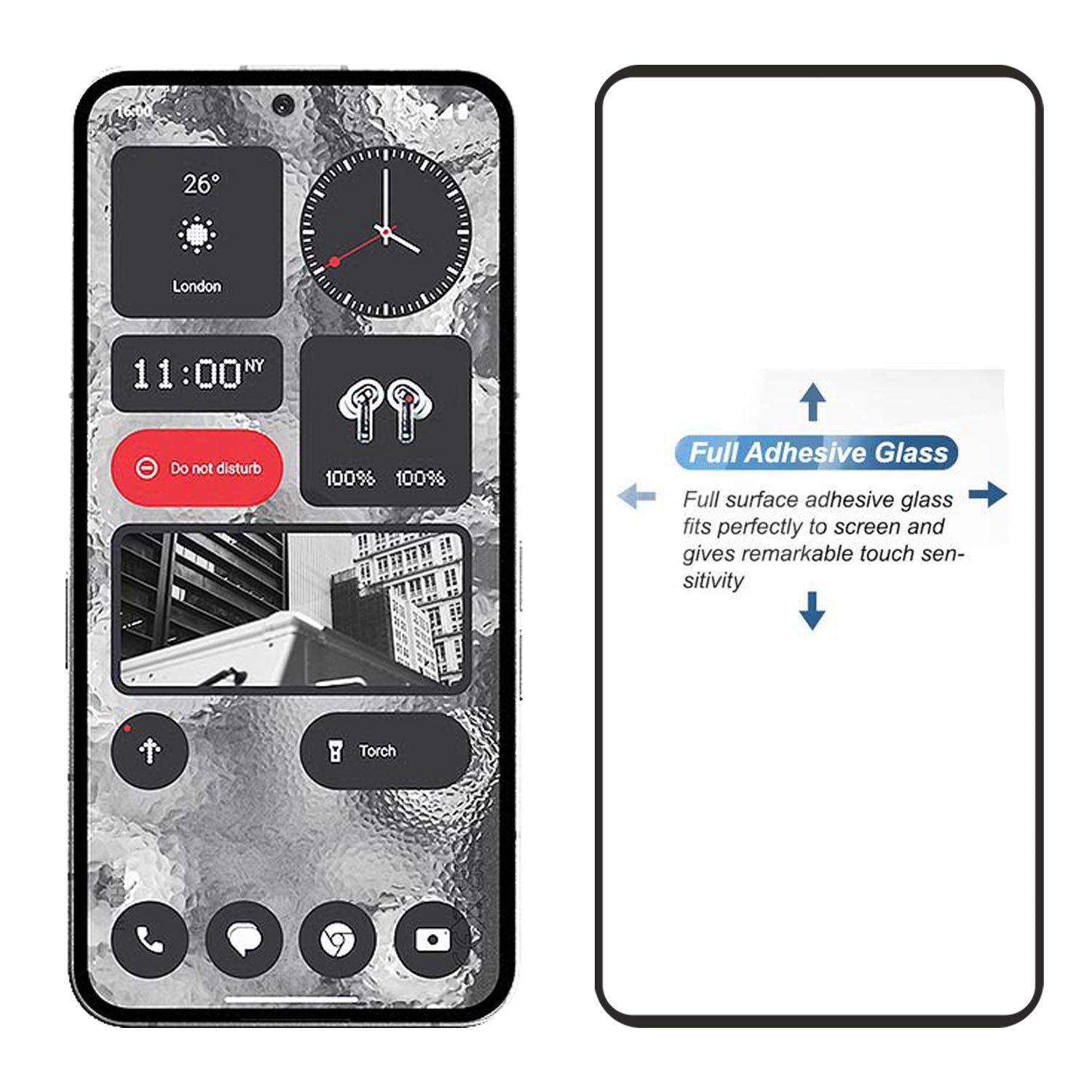 Tempered Glass for Nothing Phone 2 (Black) Edge to Edge , Pack of 1