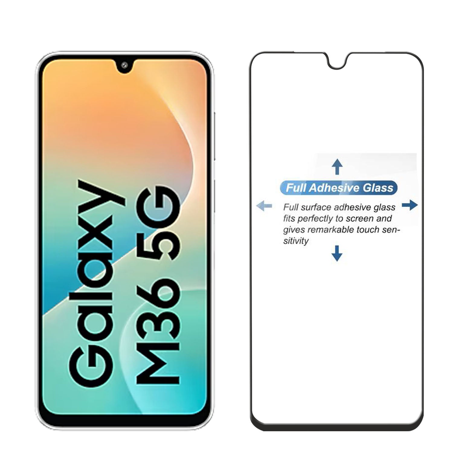 Tempered Glass for Samsung Galaxy M36 (Black) Edge to Edge , Pack of 1