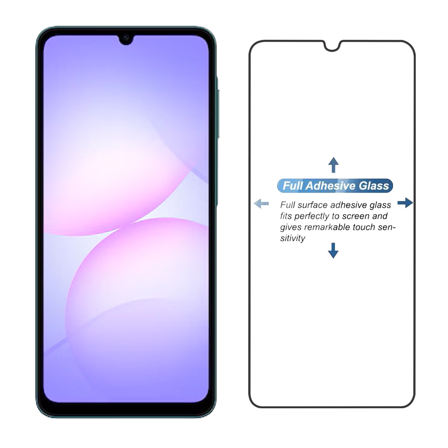 Tempered Glass for Samsung Galaxy A07 / M07 / F07 (Black) Edge to Edge, Pack of 1