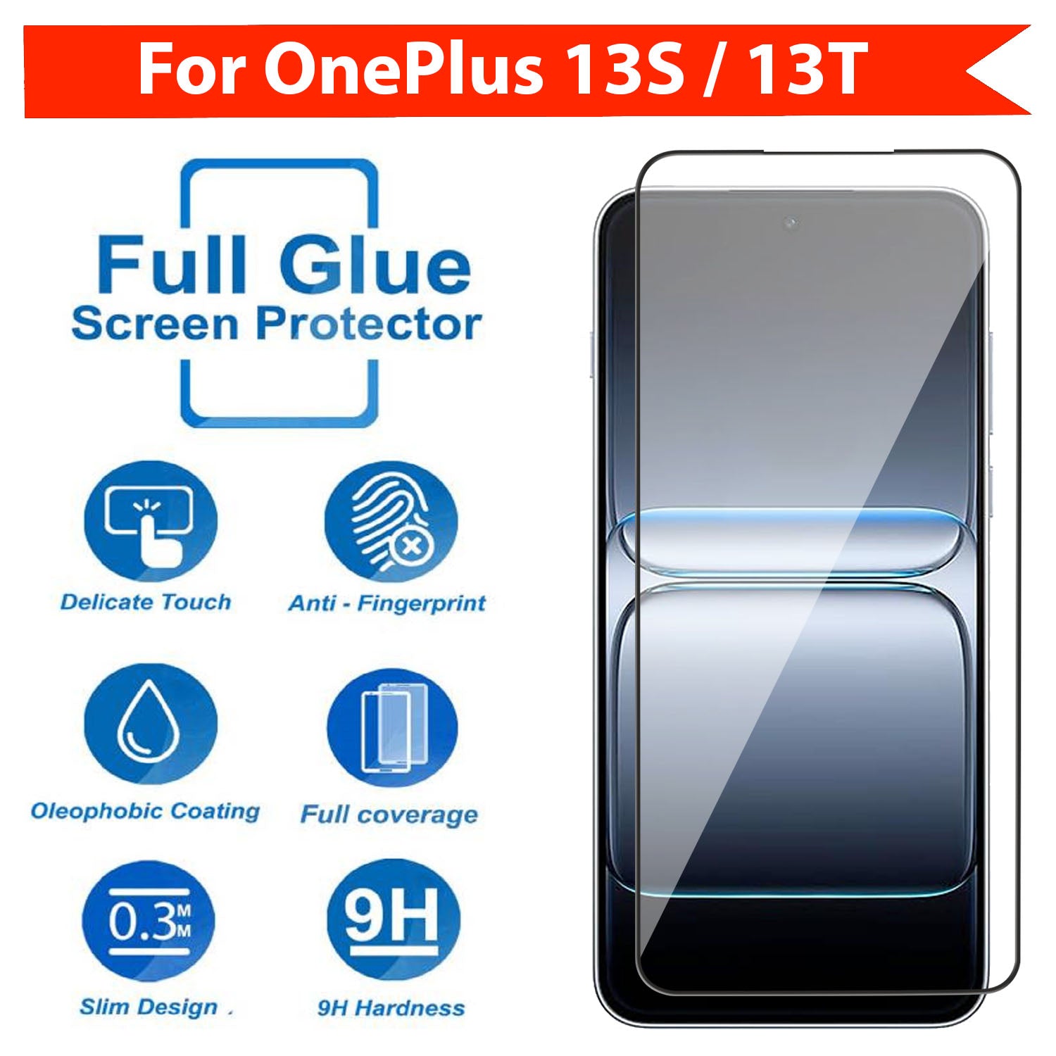 Tempered Glass for OnePlus 13S / 13T (Black) Edge to Edge , Pack of 1
