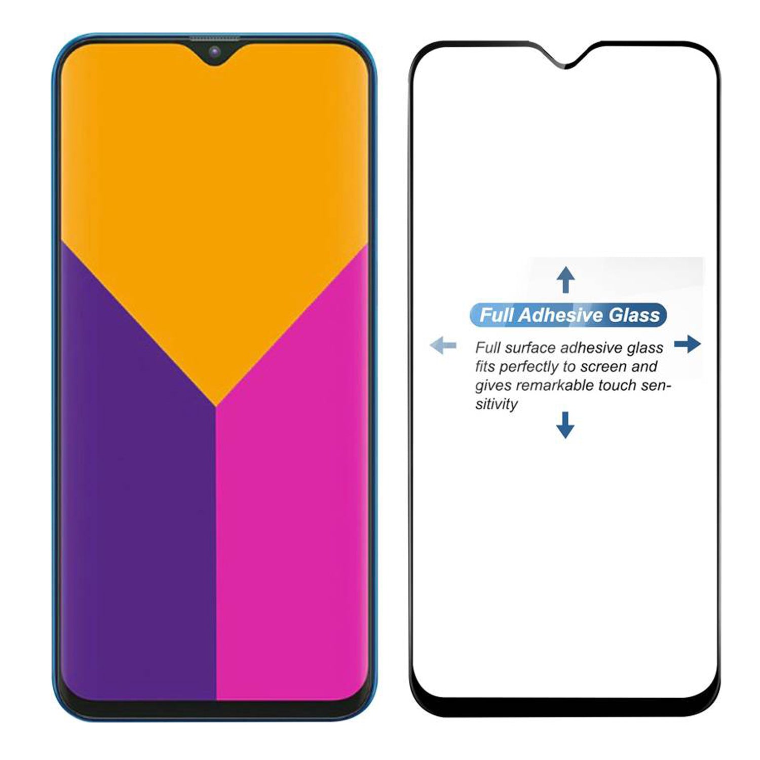 Tempered Glass for Samsung Galaxy M20 (Black) Edge to Edge , Pack of 1