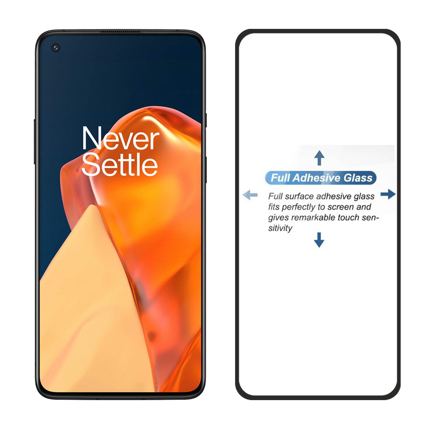 Tempered Glass for Oneplus 9R (Black) Edge to Edge, Pack of 1