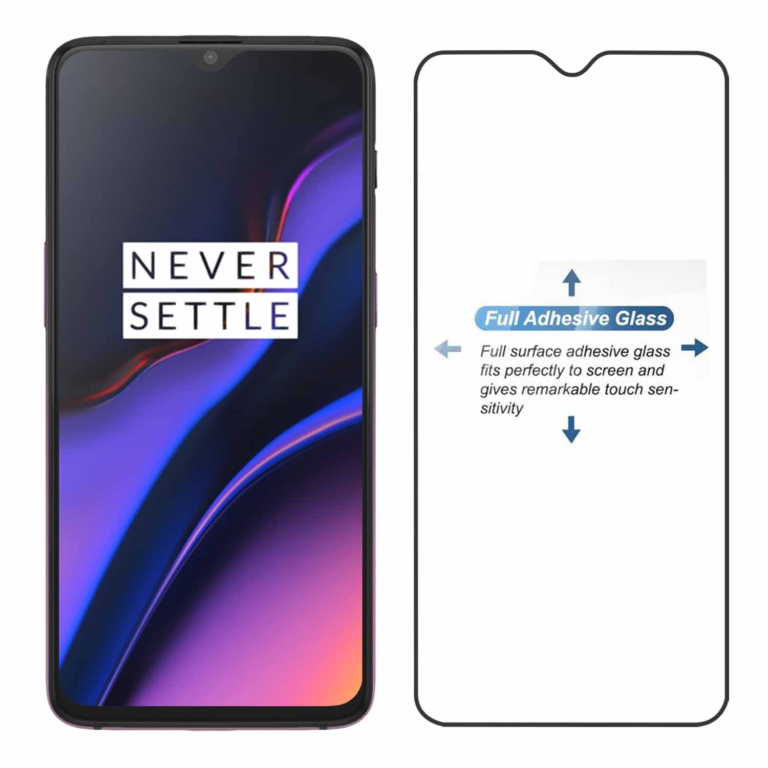 Tempered Glass for Oneplus 6T / Oneplus 7 , Edge to Edge , Pack of 1 , Black