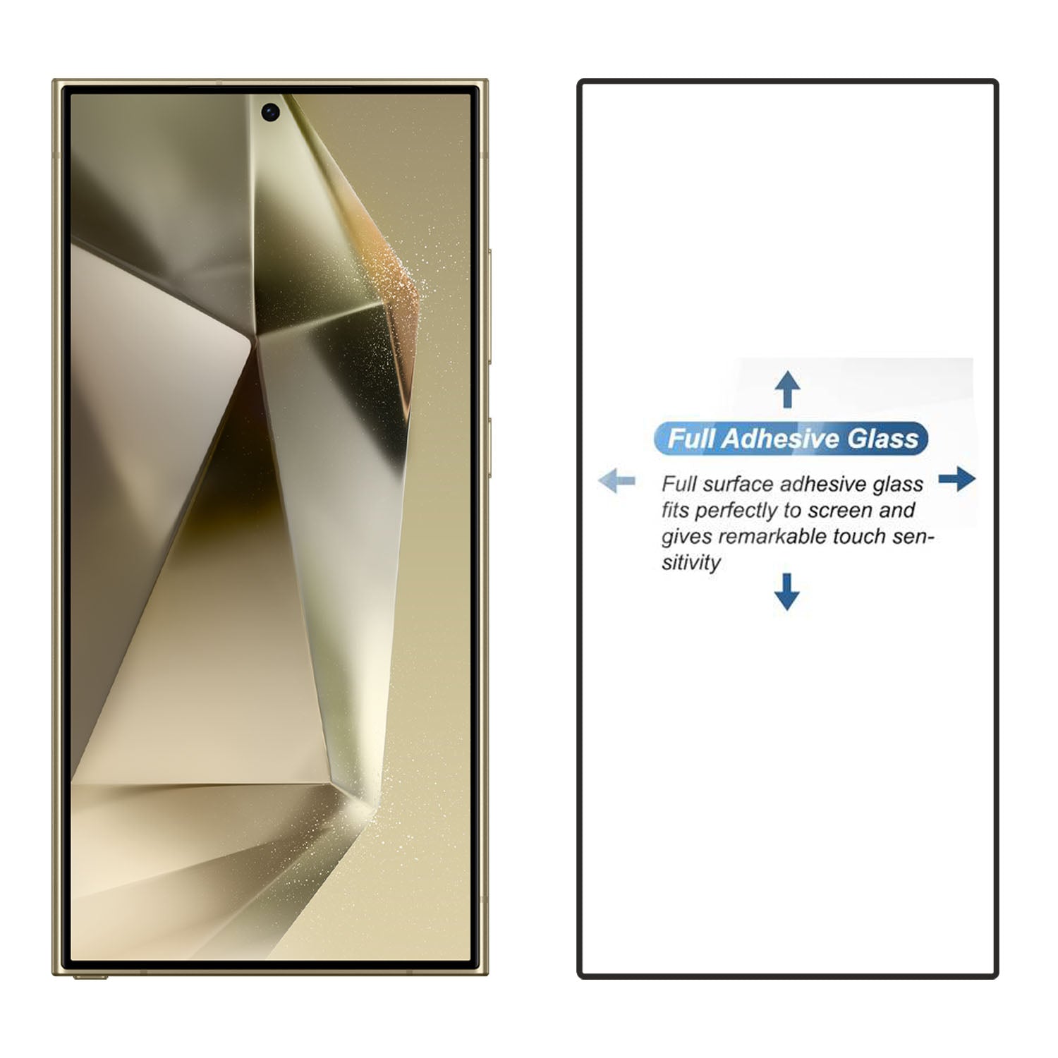 Tempered Glass for Samsung Galaxy S24 Ultra (Black) Edge to Edge , Pack of 1 ( No Guarantee for Finger Print )