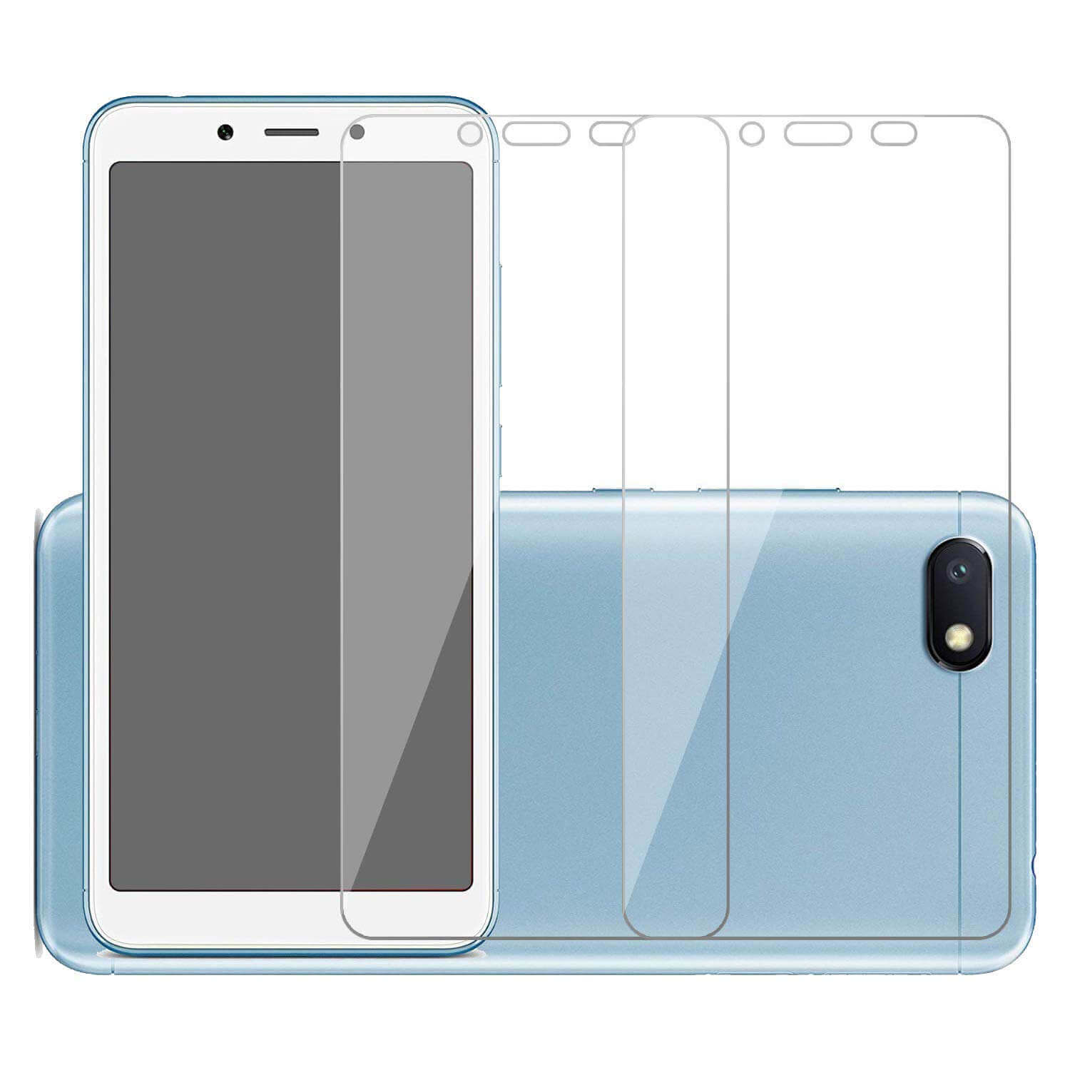 Tempered Glass for Redmi 6A ; Redmi 6 ; Redmi 7A (Transparent) Pack of 2