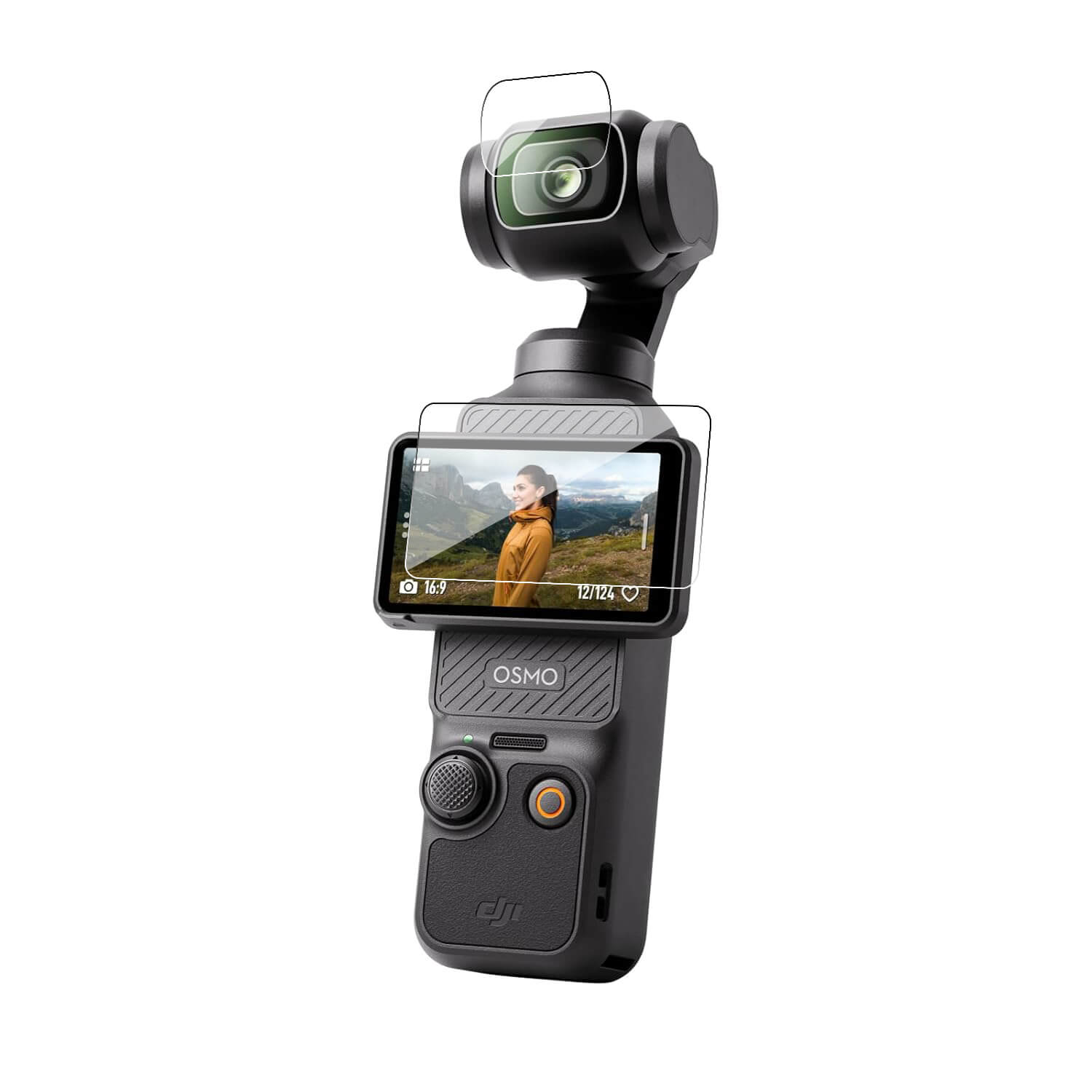 Tempered Glass Screen Protector Compatible for DJI Osmo Pocket 3 Action Camera (Transparent) Edge To Edge Full Screen Coverage With Installation Kit, Complete Set Of 2 Glass