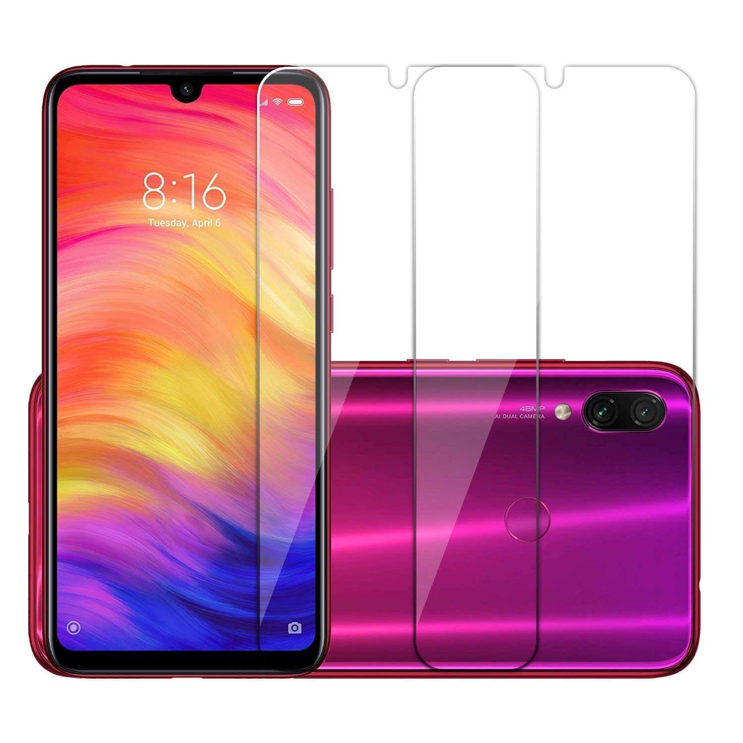 Tempered Glass for Xiaomi Redmi 7 / Redmi Note 7 / Redmi Note 7 Pro / Redmi Y3 (Transparent) Pack of 2