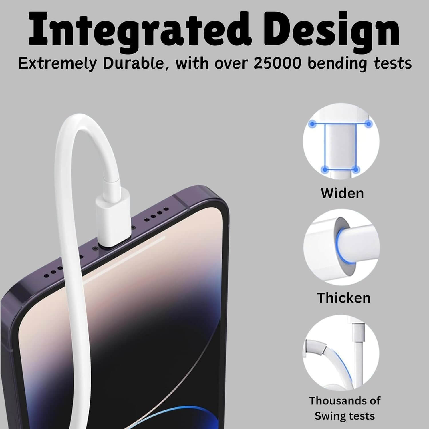 POPIO USB to Lightning Cable | 1 Meter | Fast Charging & Data Sync | iPhone/iPad/AirPods Compatible | Durable PVC Cable