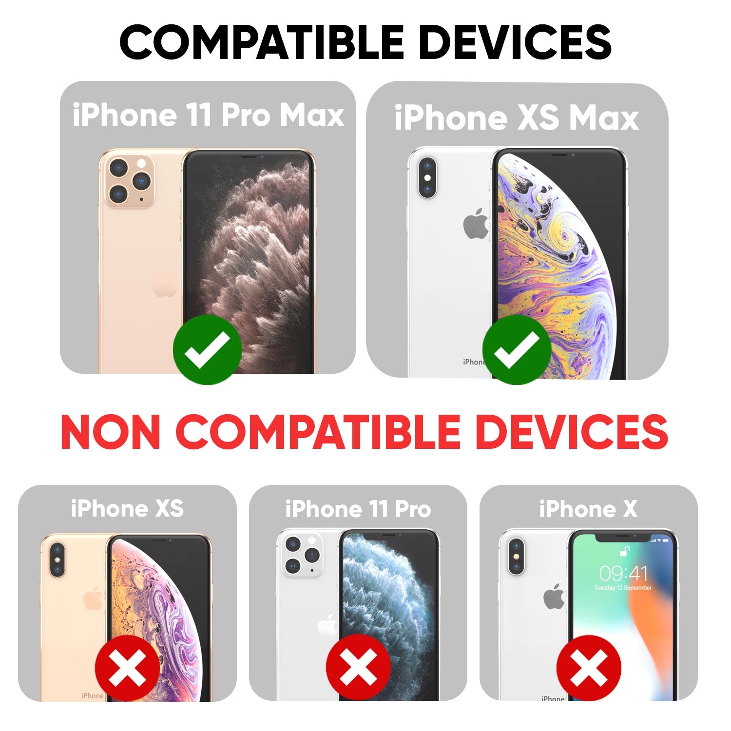 Tempered Glass for iPhone 11 Pro Max , iPhone XS Max (Black) Edge to Edge , Pack of 1