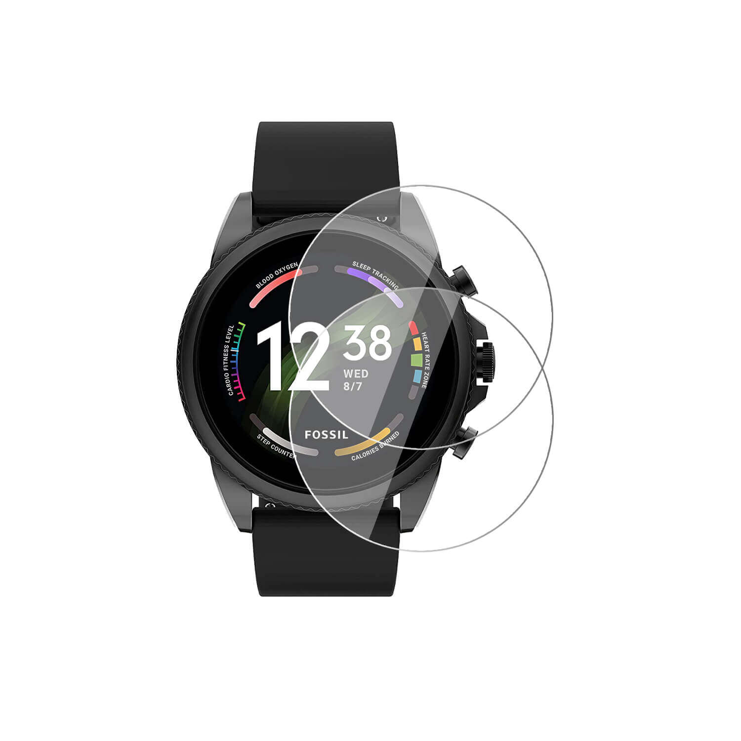 Tempered Glass for Fossil Gen 6 smartwatch 42mm / 44mm (Men/Women), Pack of 2