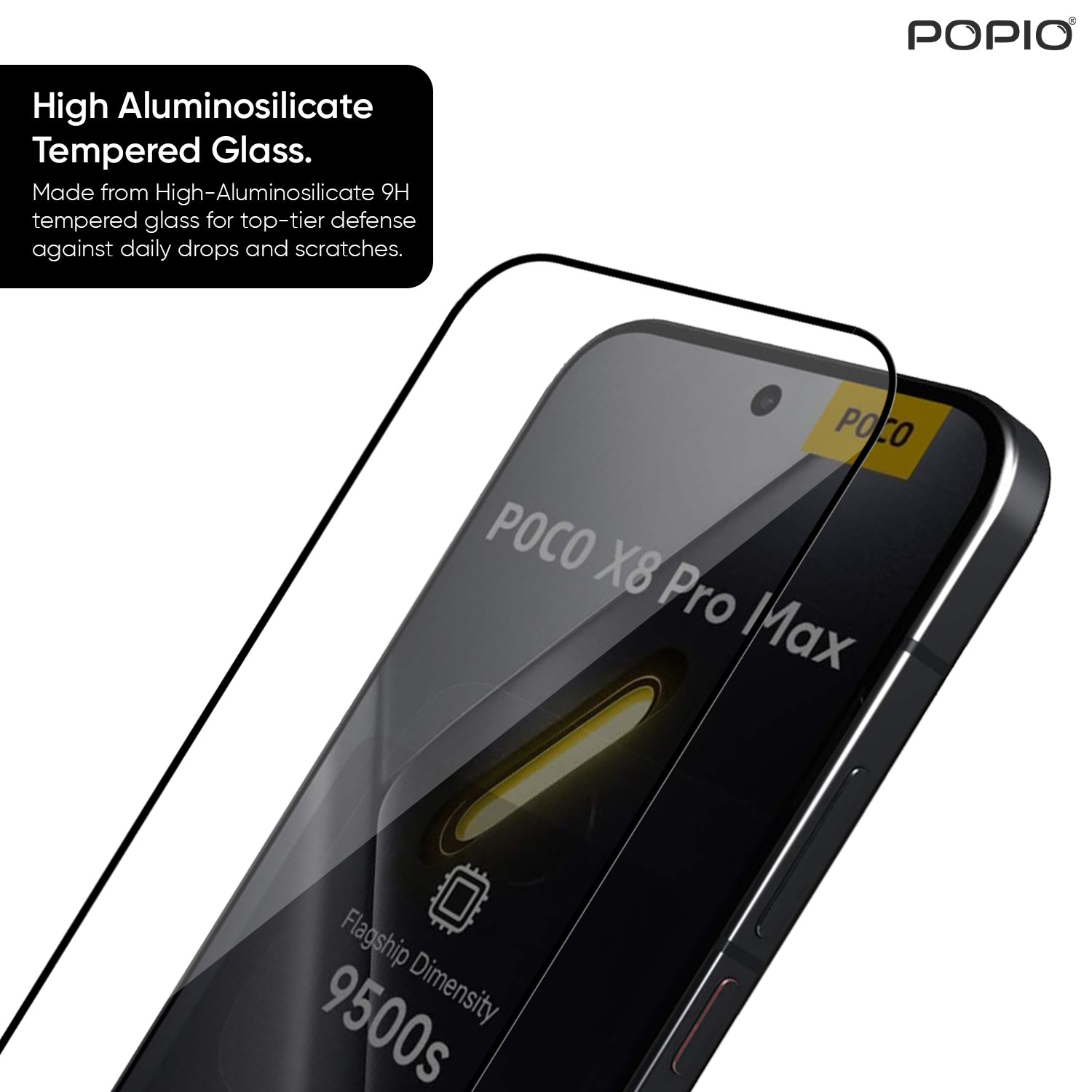 Tempered Glass for Xiaomi Poco X8 Pro Max (Black) Edge to Edge , Pack of 1