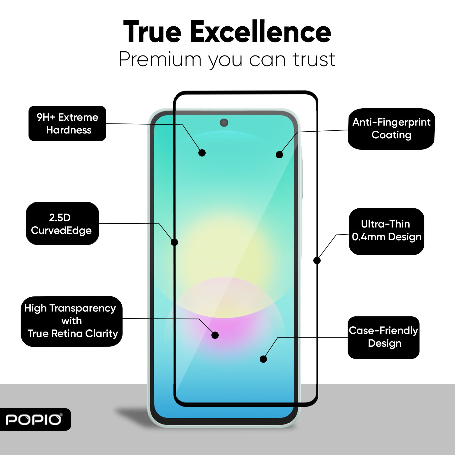 Tempered Glass for Samsung Galaxy A27 / M47 (Black) Edge to Edge, Pack of 1