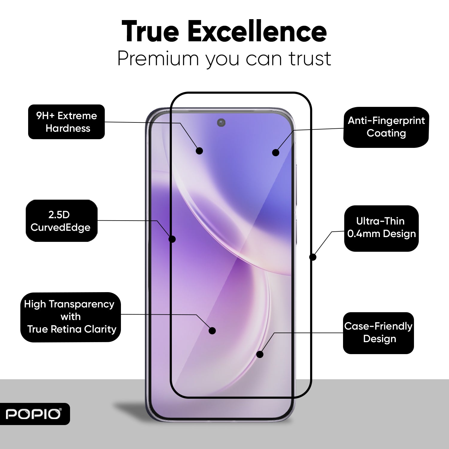 Tempered Glass for Oppo Reno 15 Pro Mini / vivo X300 / OnePlus 15T (Black) Edge to Edge , Pack of 1