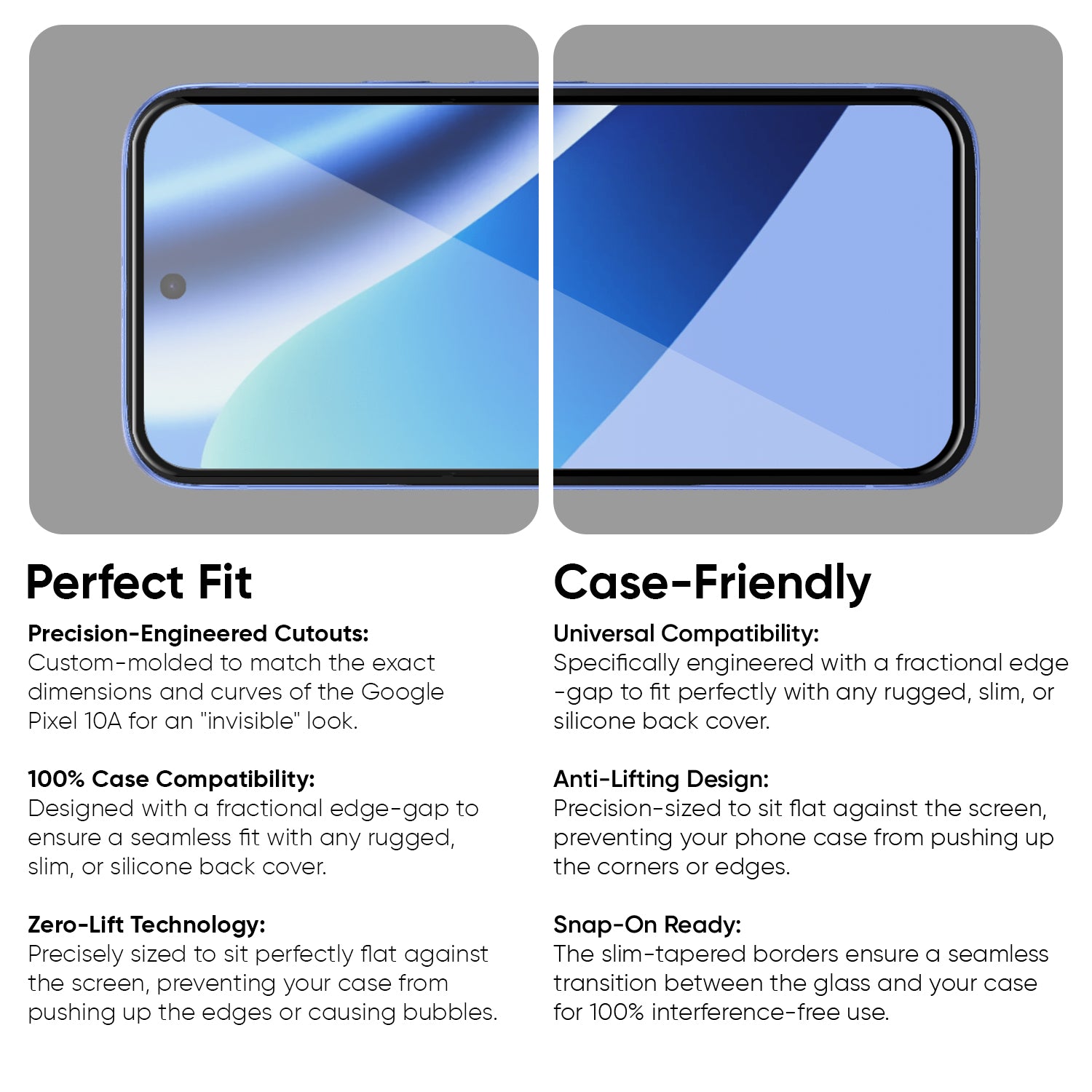 Tempered Glass for Google Pixel 10A (Black) Edge to Edge , Pack of 1