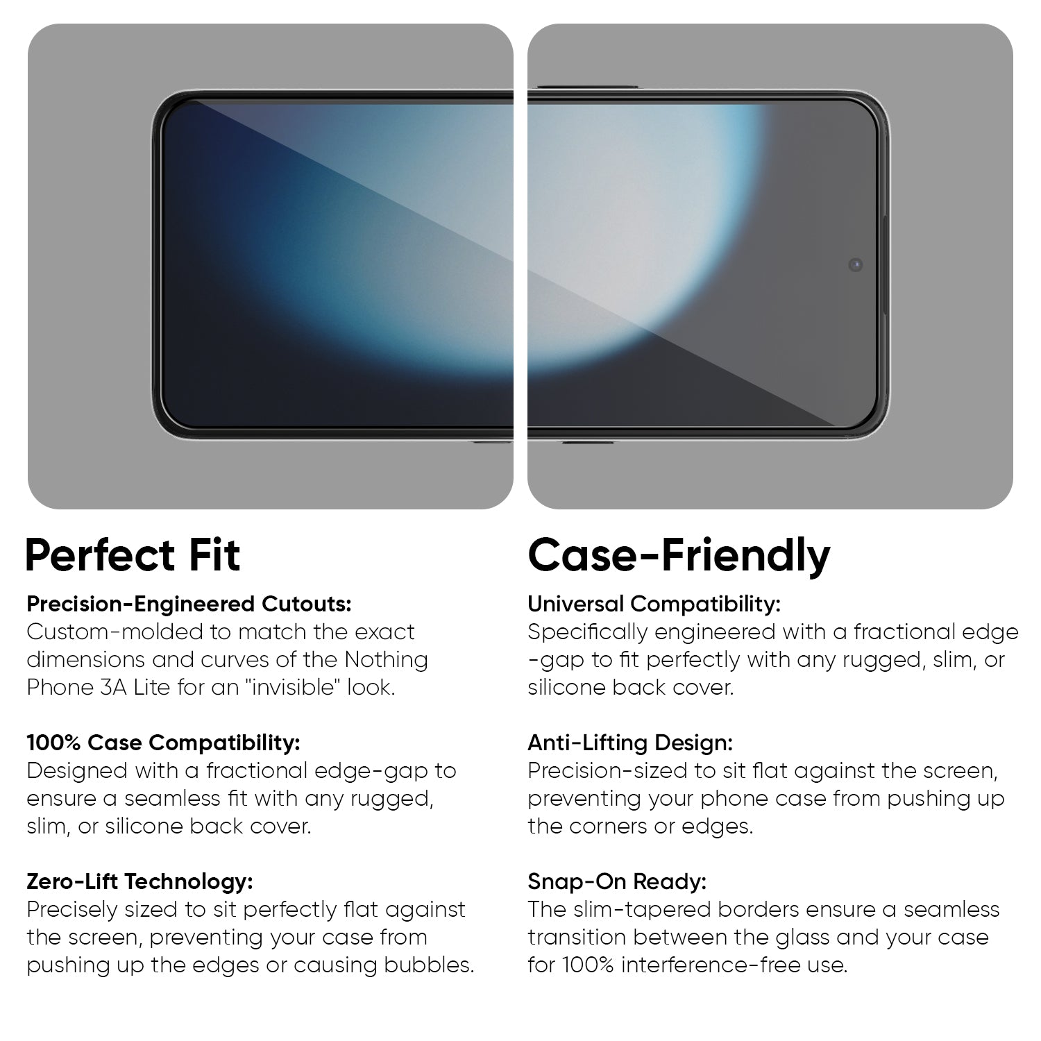 Tempered Glass for Nothing Phone 3A Lite (Black) Edge to Edge , Pack of 1