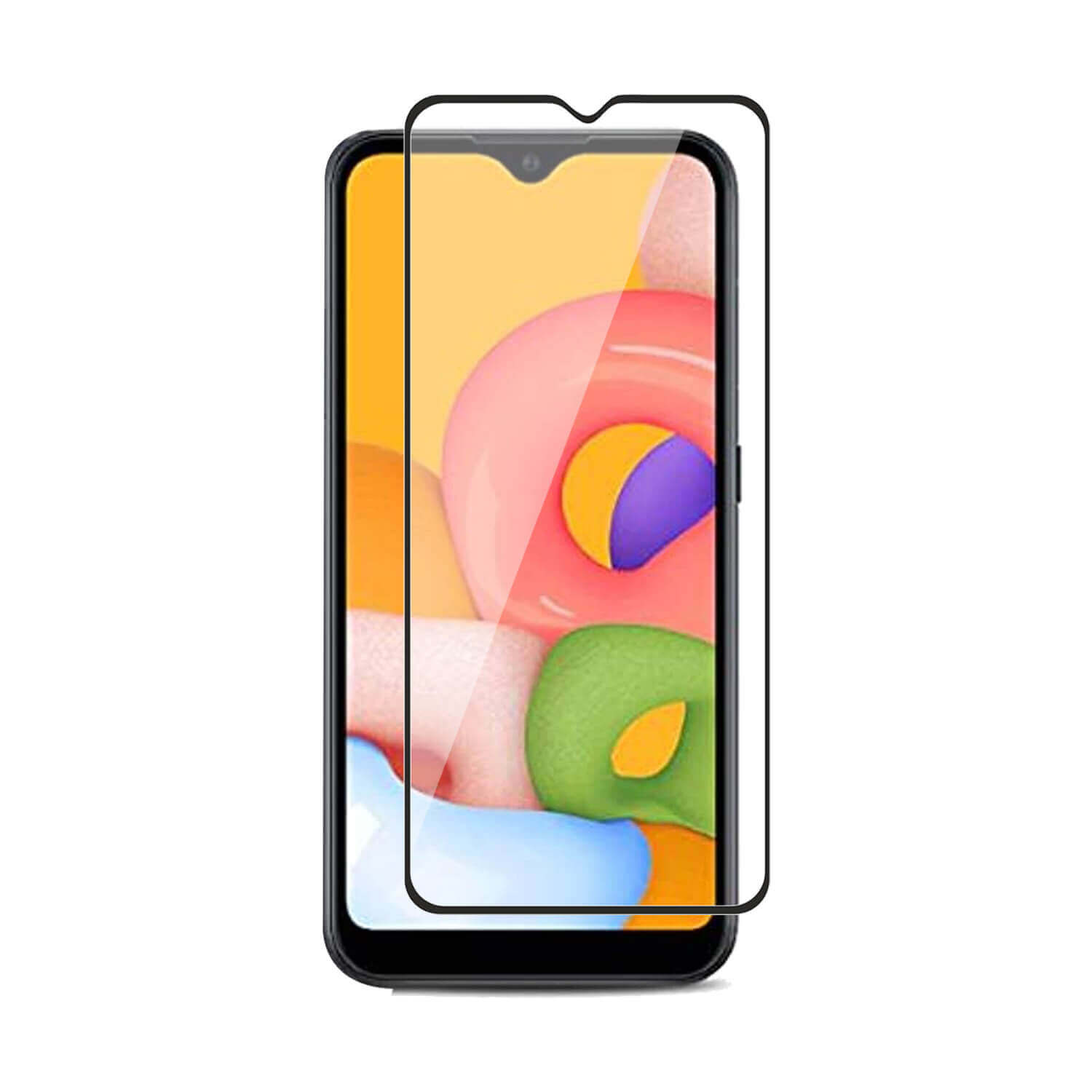 Tempered Glass for Samsung Galaxy A20S (Black) Edge to Edge , Pack of 1
