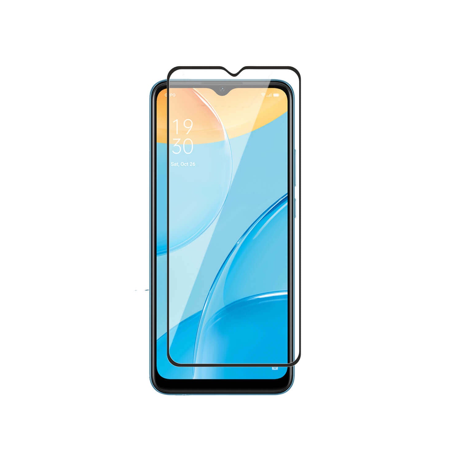 Tempered Glass for Oppo A15 (Black) Edge to Edge , Pack of 1