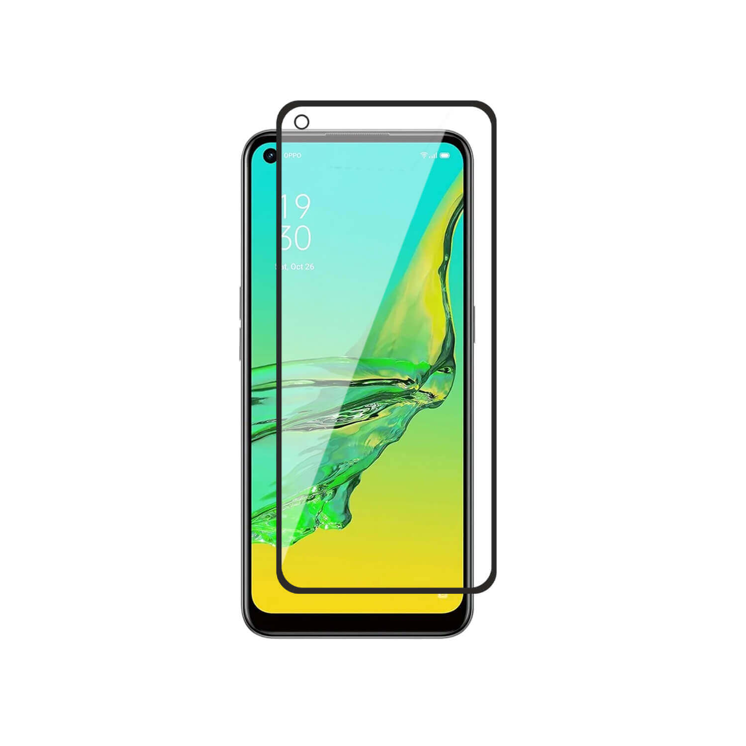 Tempered Glass for Oppo A53 (Black) Edge to Edge , Pack of 1
