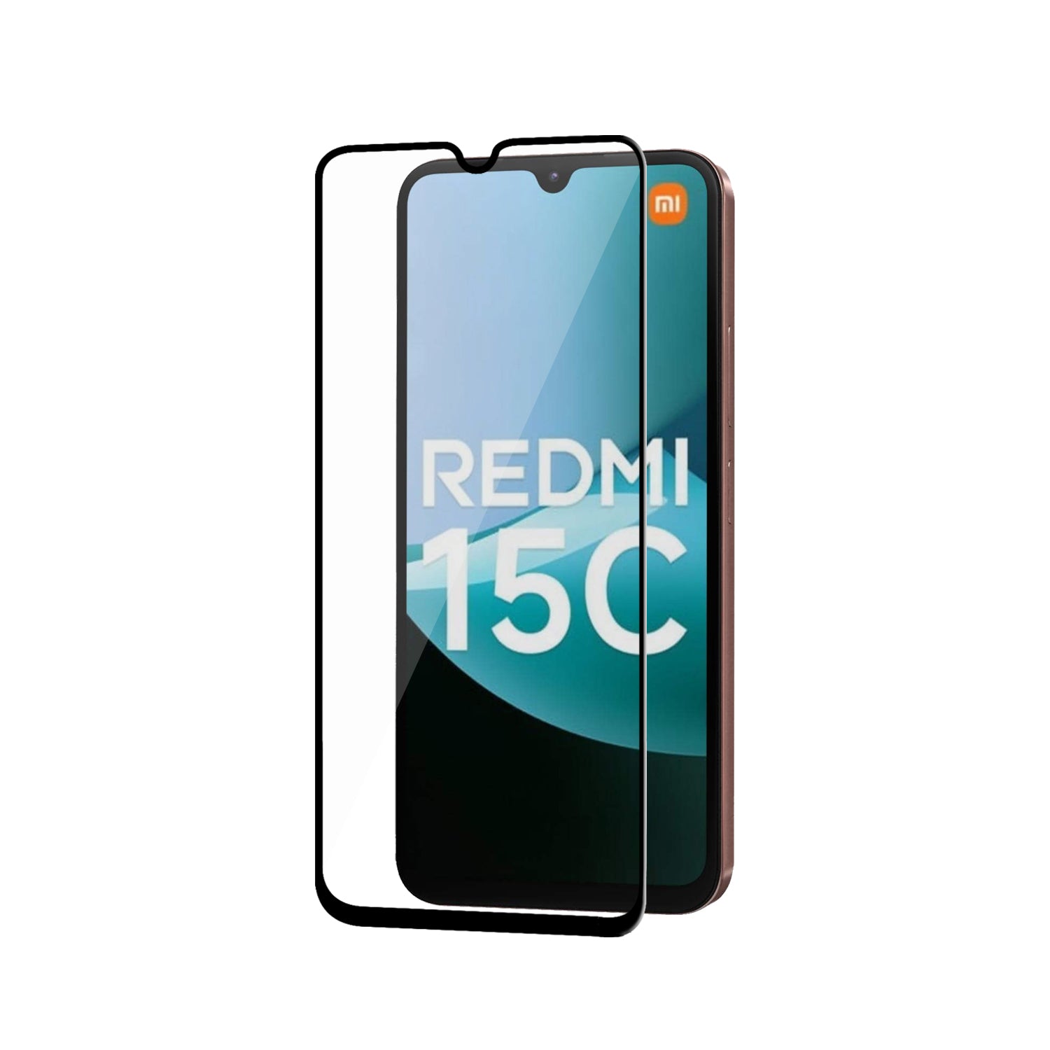 Tempered Glass for Redmi 15C (Black) Edge to Edge , Pack of 1