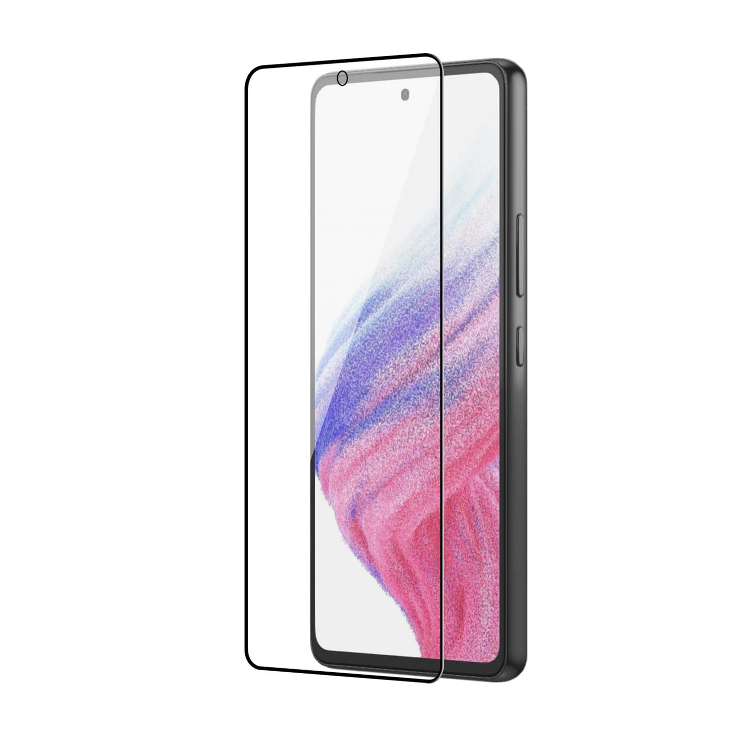 Tempered Glass for Samsung Galaxy A53 (Black) Edge to Edge , Pack of 1