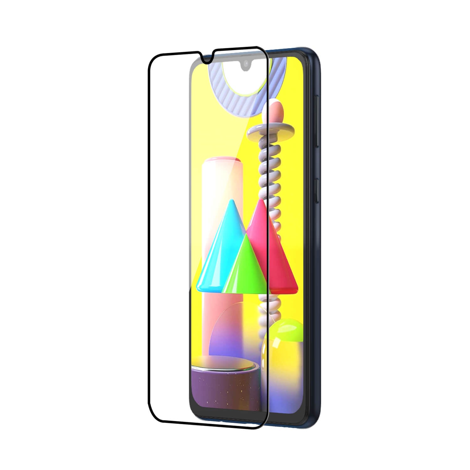 Tempered Glass for Samsung Galaxy M31 , M21 , F41 (Black) Edge to Edge , Pack of 1