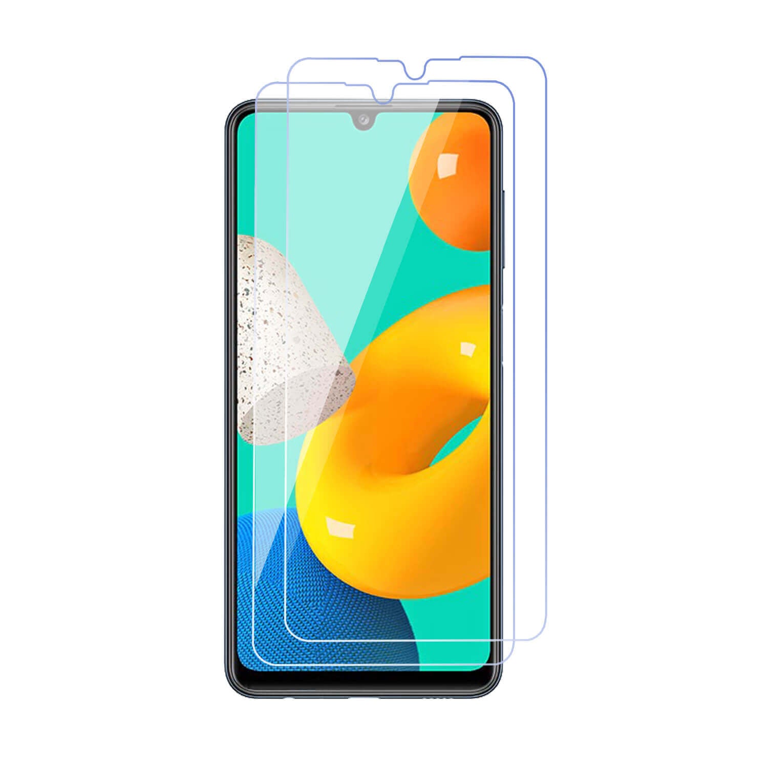 Tempered Glass for Samsung Galaxy M32 4G / A32 4G / A22 4G / F22 / M22 / A33 5G (Transparent) , Pack of 2 , not Edge to Edge