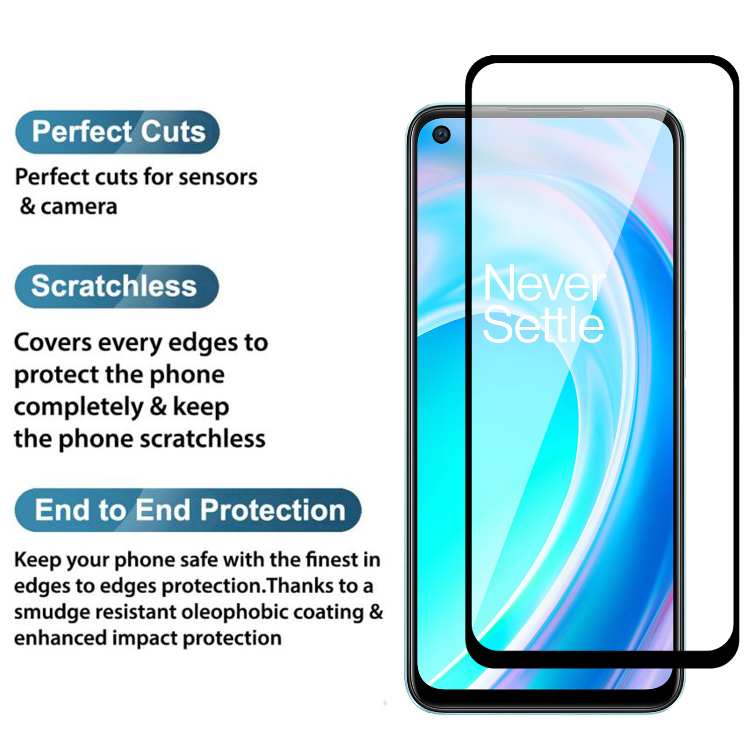 Tempered Glass for OnePlus Nord CE 2 Lite 5G (Black) Edge to Edge , Pack of 1