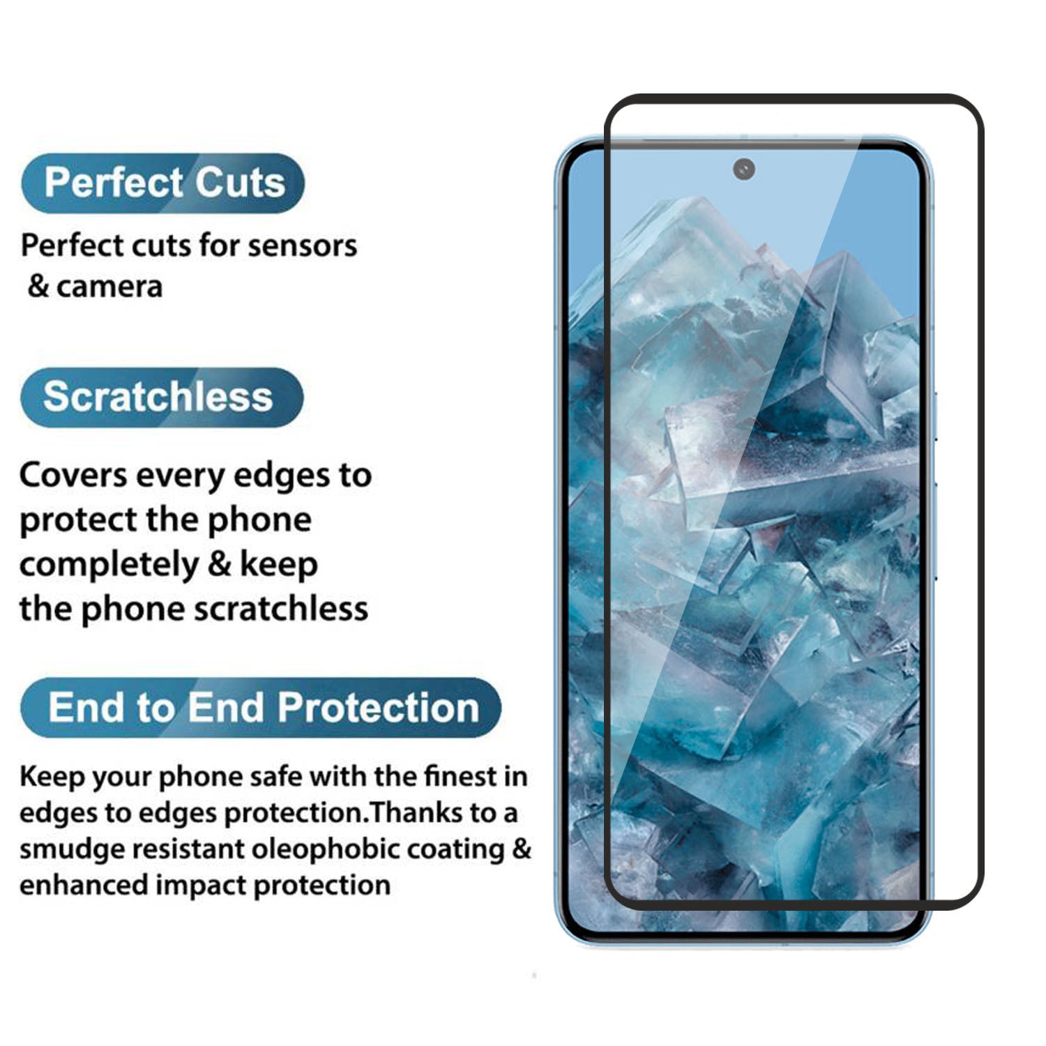 Tempered Glass for Google Pixel 8 Pro, Pack of 1 , Edge to Edge