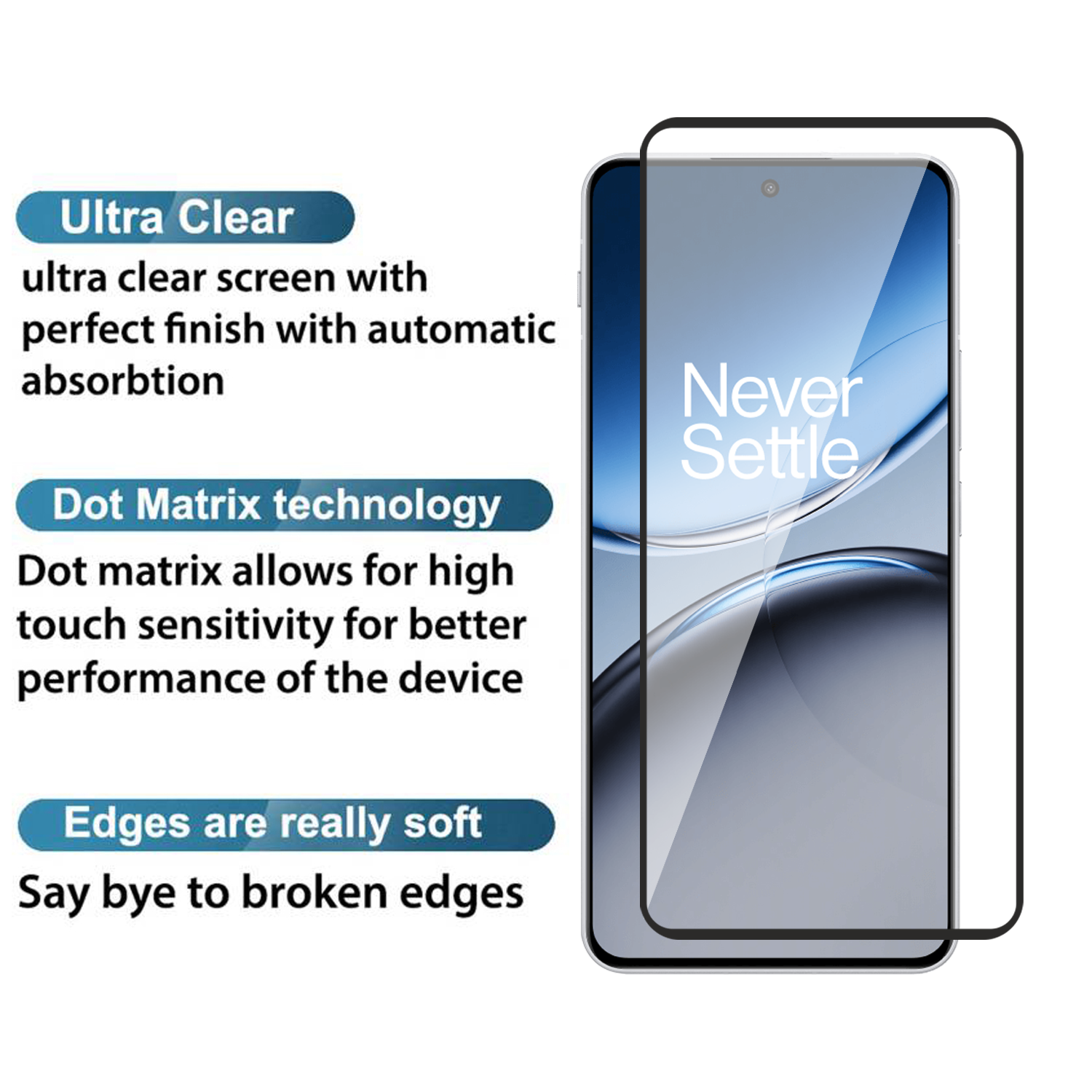 Tempered Glass for OnePlus Nord 4 (Black) Edge to Edge , Pack of 1