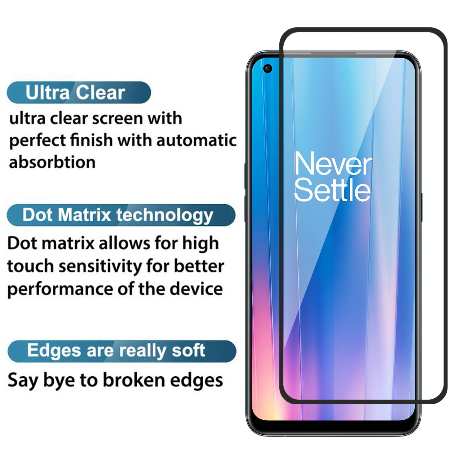 Tempered Glass for OnePlus Nord CE 2 5G (Black) Edge to Edge , Pack of 1