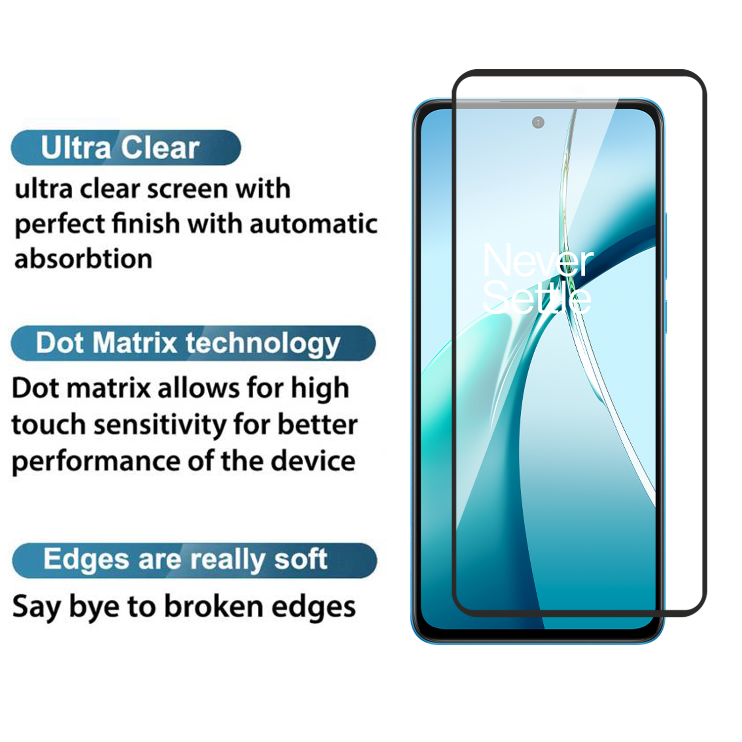 Tempered Glass for OnePlus Nord CE 4 Lite (Black) Edge to Edge , Pack of 1