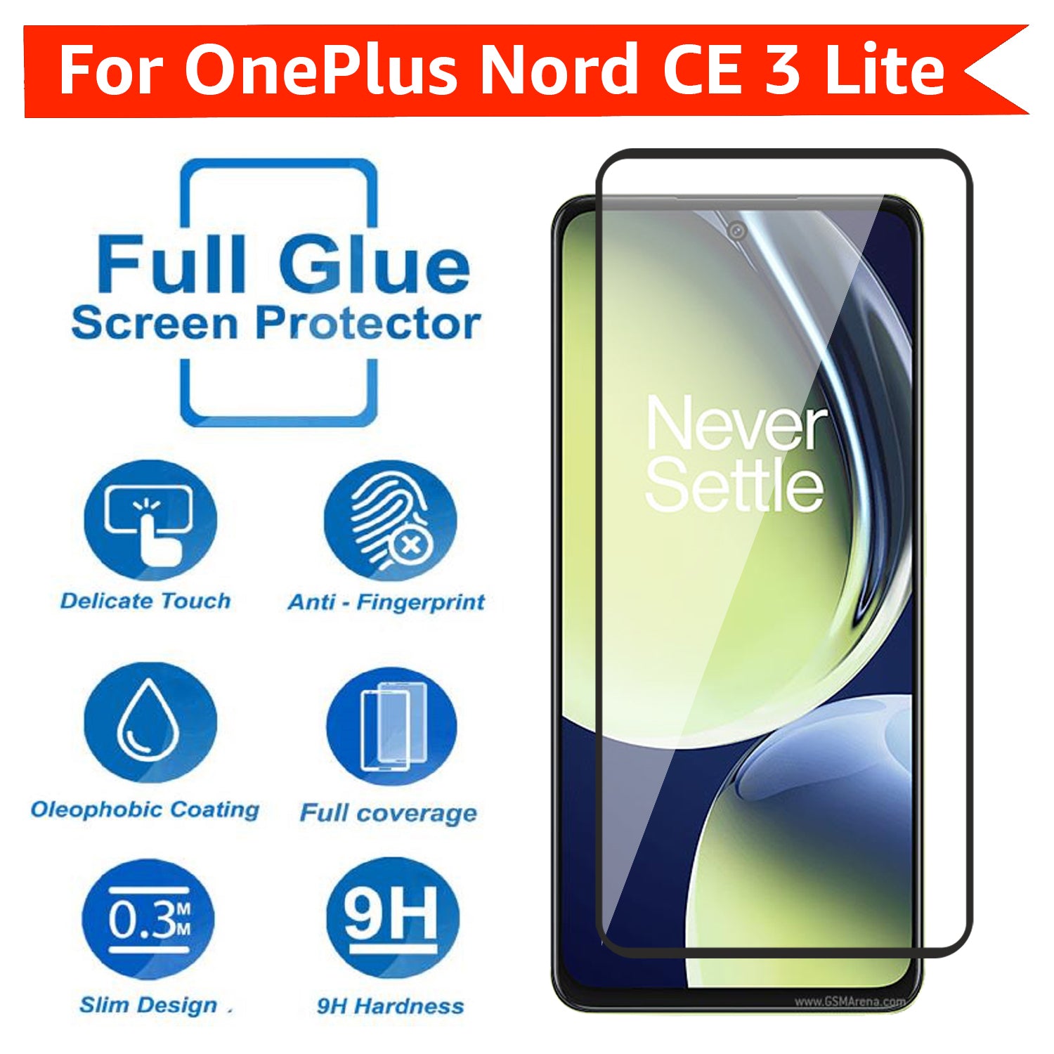Tempered Glass for OnePlus Nord CE 3 Lite (Black) Edge to Edge , Pack of 1