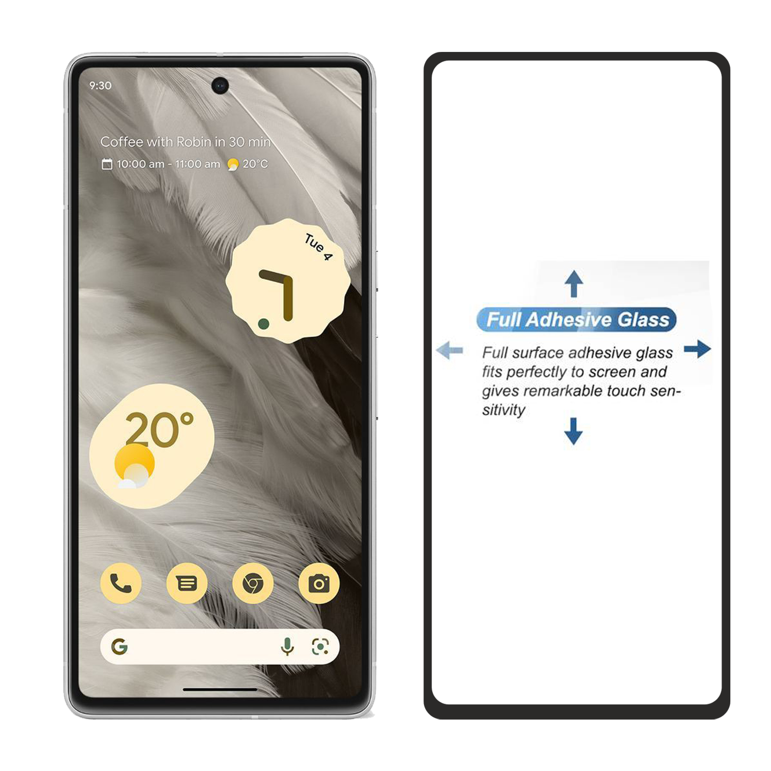 Tempered Glass for Google Pixel 7 (Black) Edge to Edge , Pack of 1