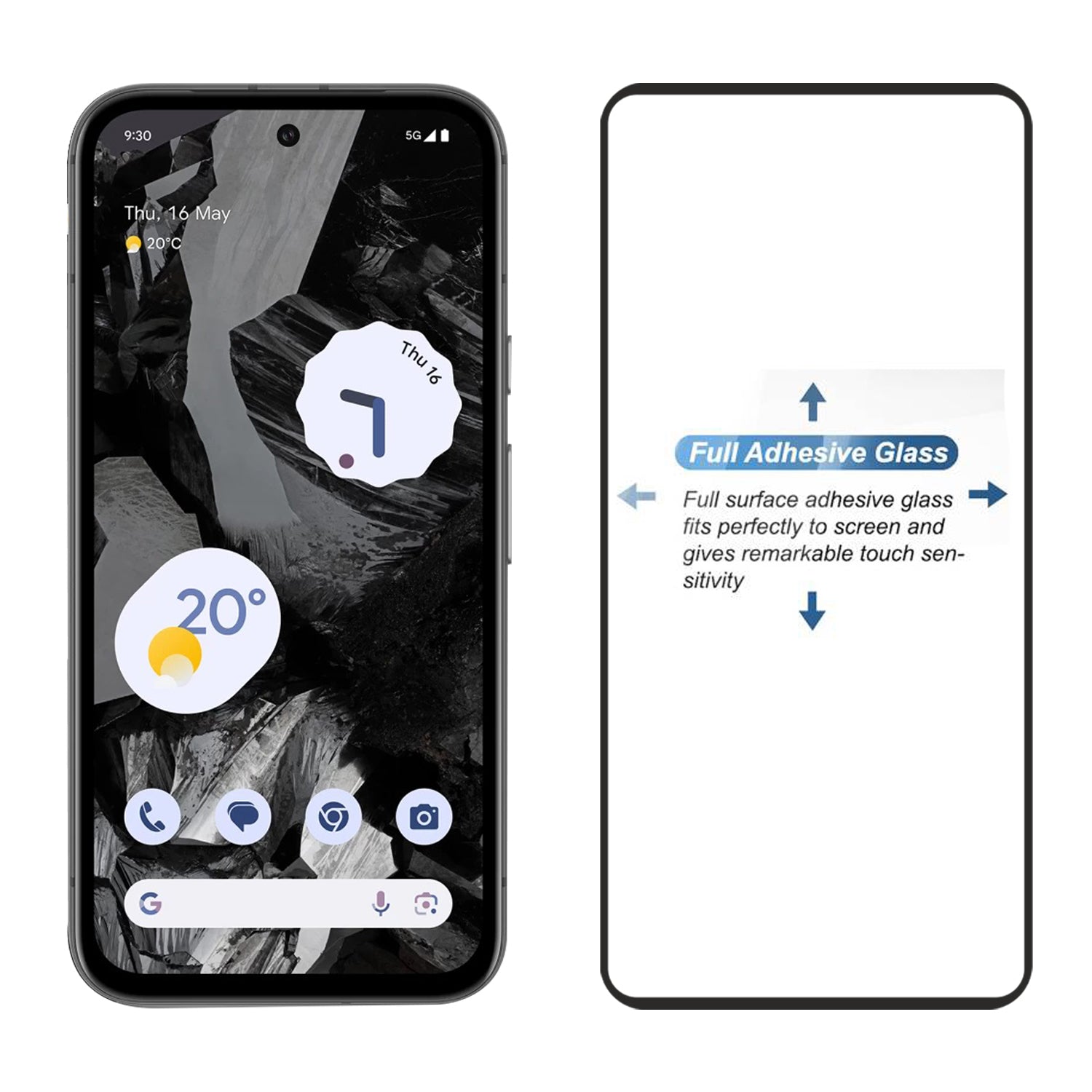 Tempered Glass for Google Pixel 8A (Black) Edge to Edge , Pack of 1