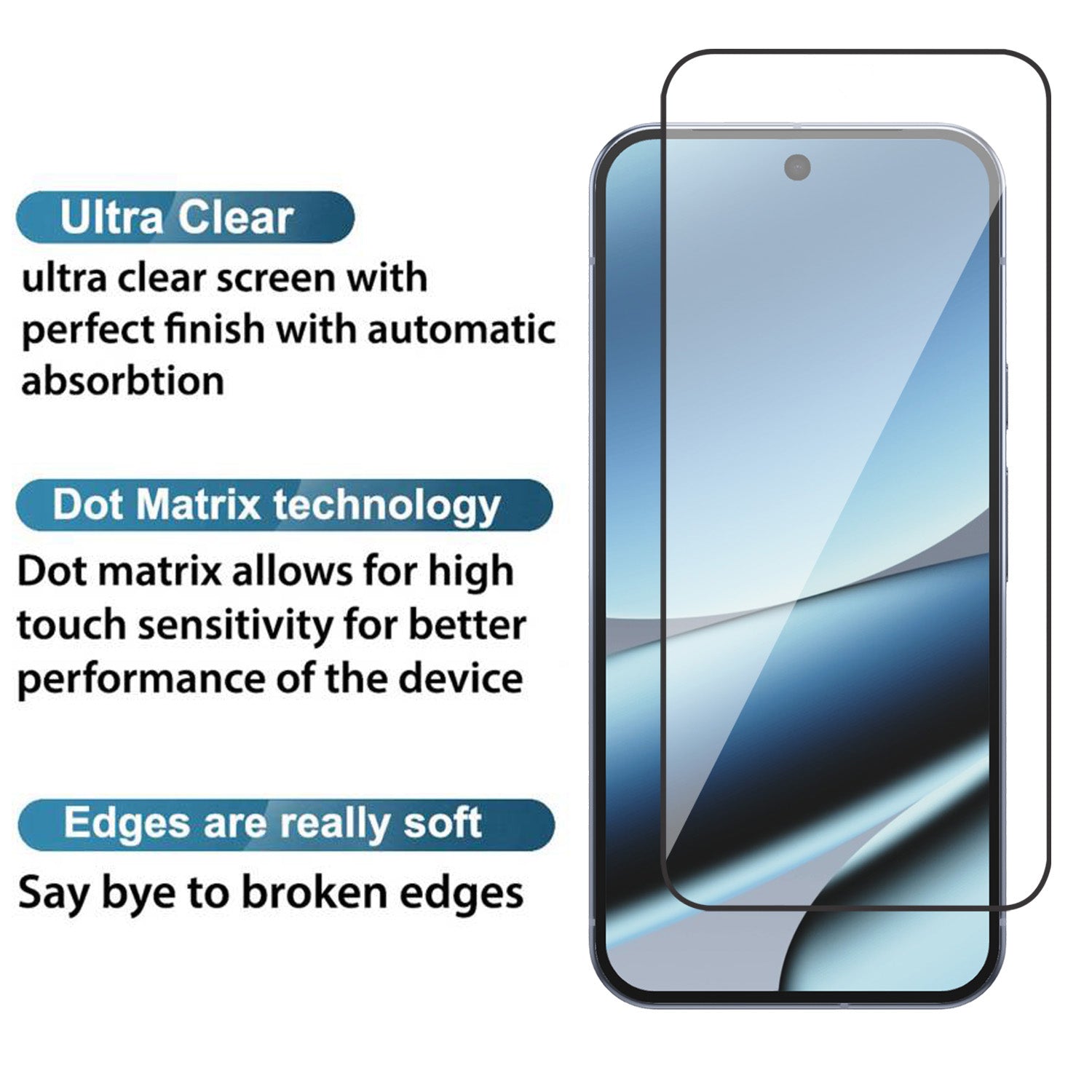 Tempered Glass for Google Pixel 10 Pro XL (Black) Edge to Edge , Pack of 1