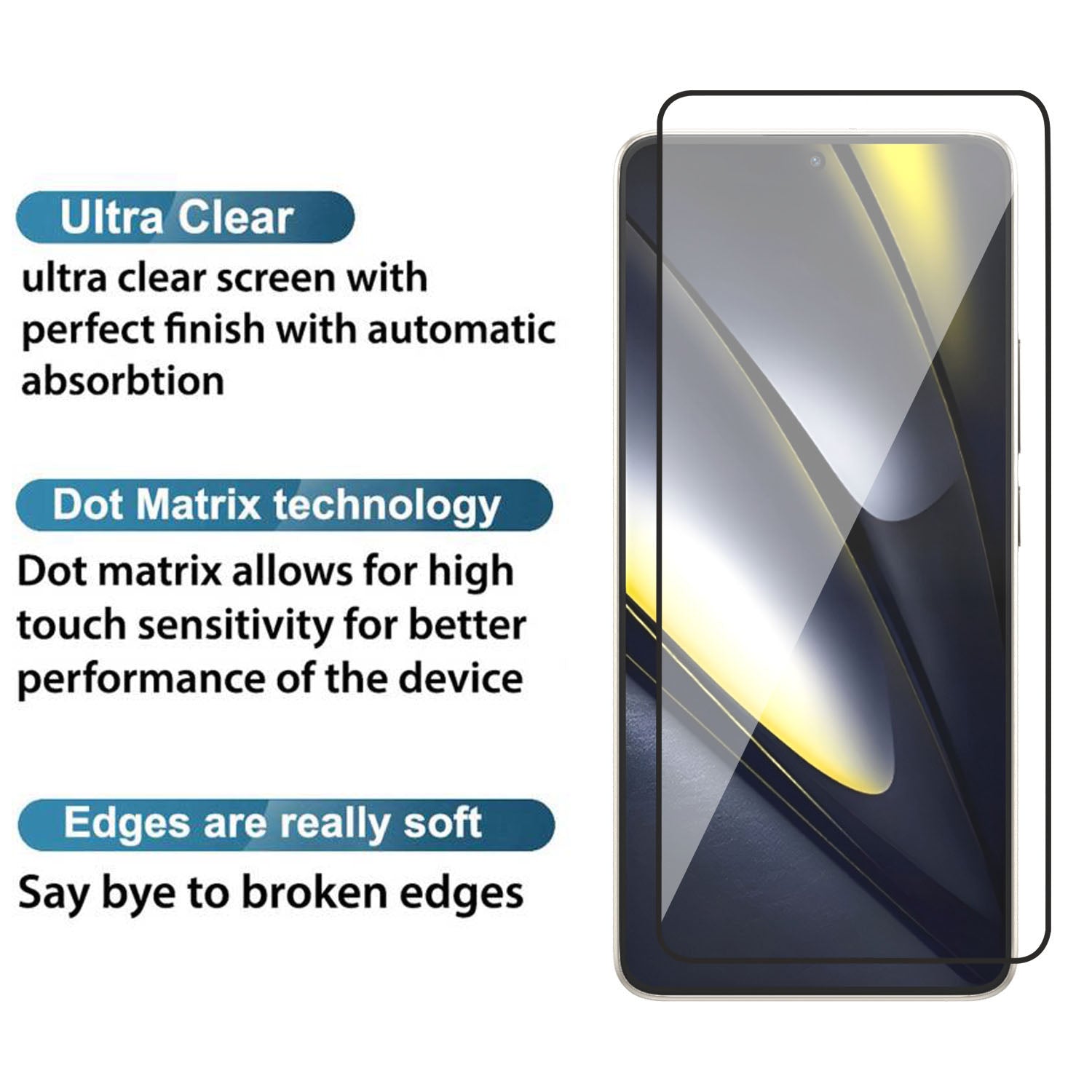Tempered Glass for Xiaomi Poco f7 (Black) Edge to Edge , Pack of 1