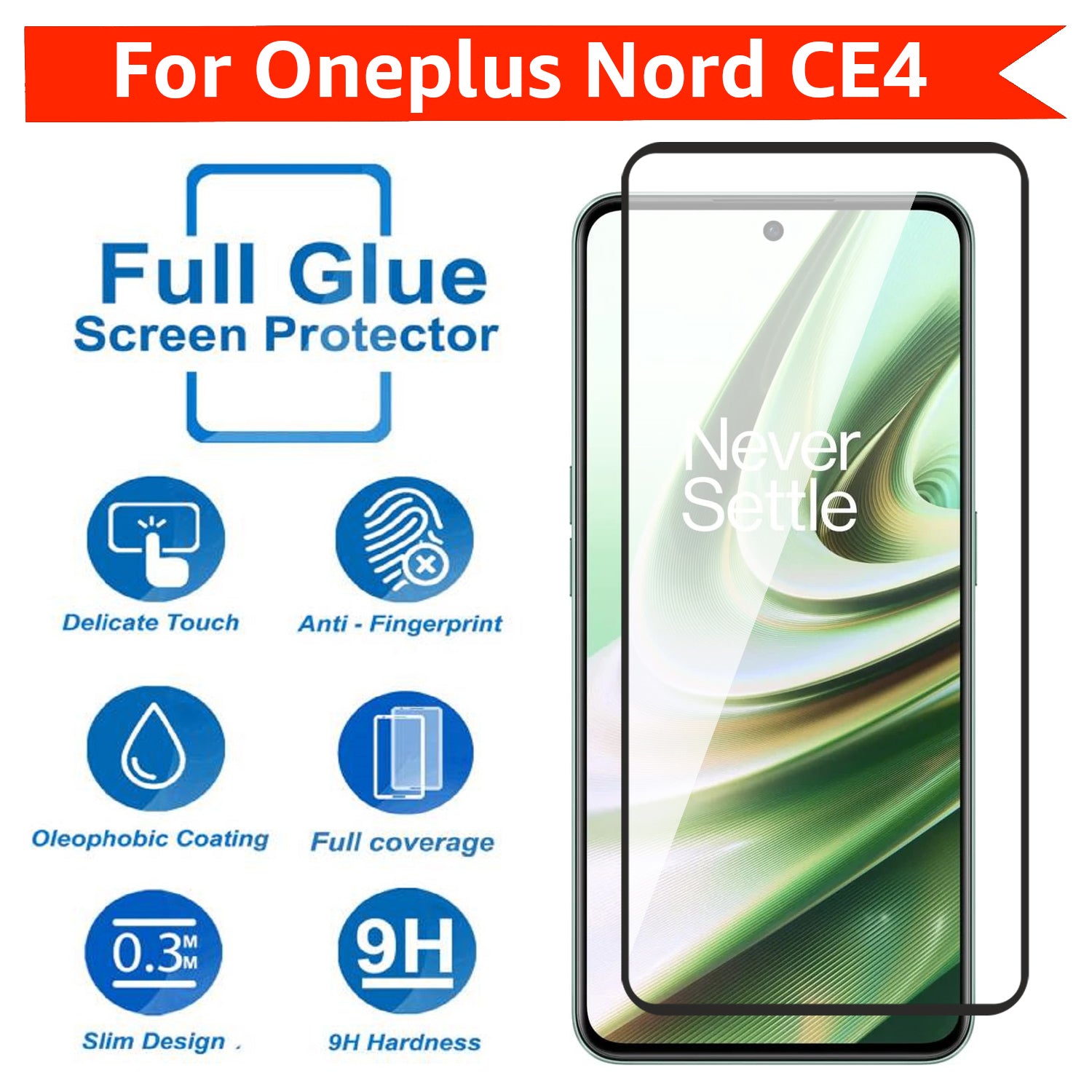 Tempered Glass for OnePlus Nord CE4 (Black) Edge to Edge , Pack of 1