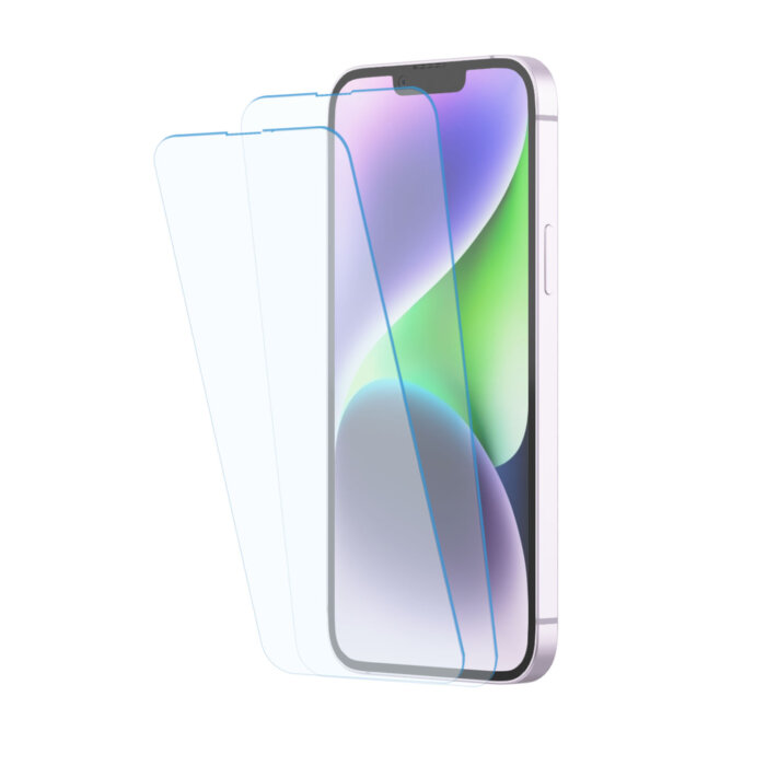 Tempered Glass for Apple iPhone 13 Pro Max , iPhone 14 Plus (Transparent) Pack of 2 - Image 1