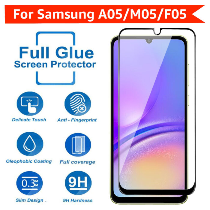 Tempered Glass for Samsung Galaxy A05 / M05 / F05 (Black) Edge to Edge , Pack of 1 - Image 4