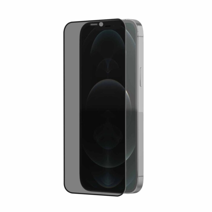 POPIO Privacy Tempered Glass for iPhone 12 Pro Max (Black) , Pack of 1 - Image 1