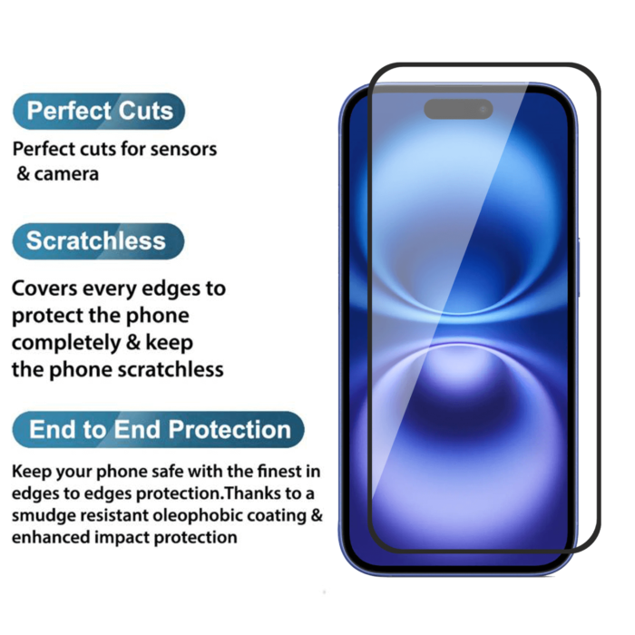 Tempered Glass for Apple iPhone 15 / iPhone 16, Pack of 1 - Image 6
