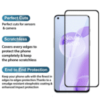 Tempered Glass for OnePlus 9RT 5G (Black) , Edge to Edge , Pack of 1 - Image 2